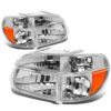 Airstream Land Yacht Diamond Clear Chrome Headlights & Signal Lamps 4 Piece Set (Left & Right)