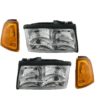 Fleetwood Bounder (GAS) Replacement Headlights & Corner Turn Signal Lamps 4 Piece Set