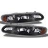 Tiffin Allegro Bay Black Headlights Head Lamps Assembly Pair (Left & Right)