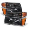 National RV Sea Breeze Black Headlights & Signal Lights Assembly 4 Piece Set (Left & Right)