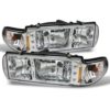 Georgie Boy Landau Clear Chrome Headlights & Turn Signal Lights 4 Piece Set (Left & Right)