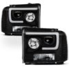 Monaco Dynasty Black Projector LED Headlight Assembly Pair (Left & Right)