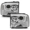 Monaco Dynasty Chrome Projector LED Headlight Assembly Pair (Left & Right)