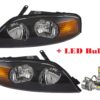 Damon Intruder Replacement Headlight Assembly Pair + Low Beam LED Bulbs(Left & Right)